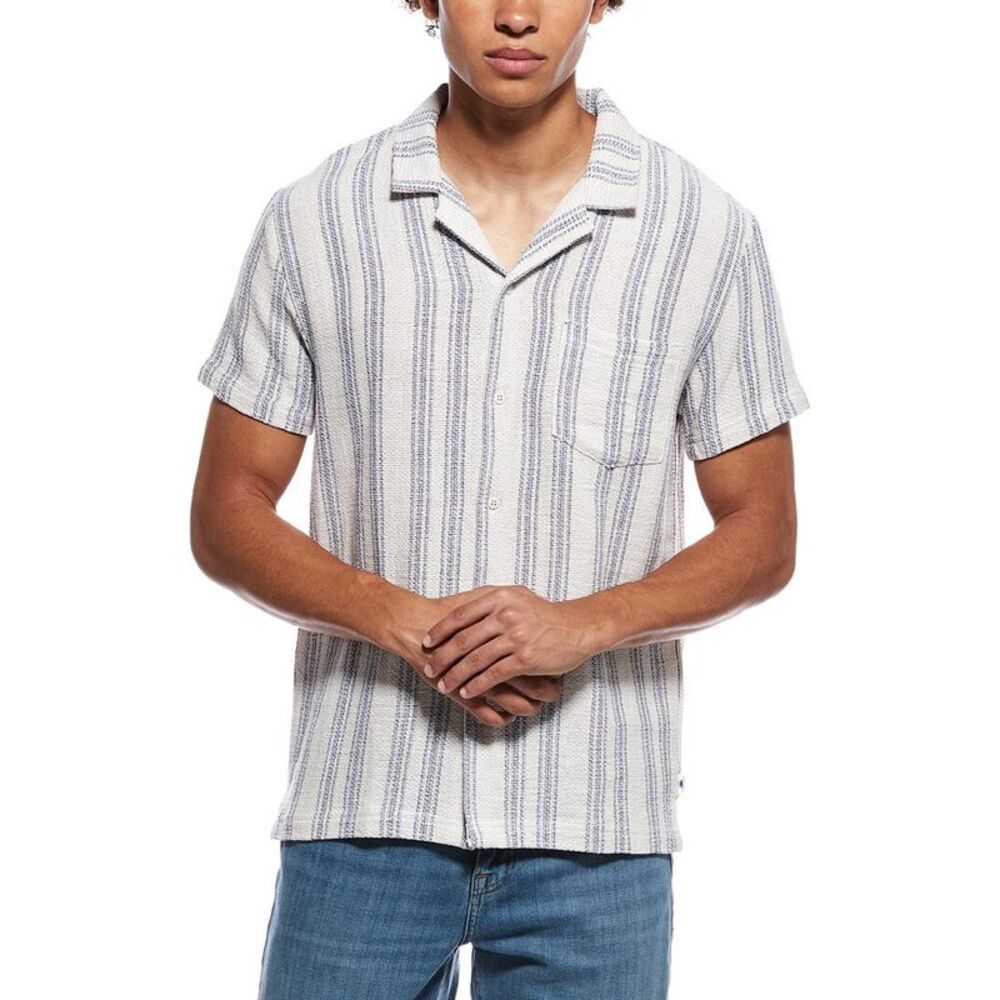 Vintage Summer Mens  Basketweave Shirt, Tan